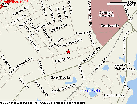 Map to Dentsville Lodge